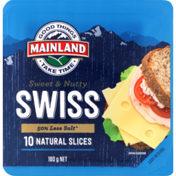 Photo of Mainland Natural Cheese Slices Swiss 180g 
