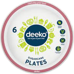 Photo of Deeko Plate Side Sugar Cane 18cm 6s