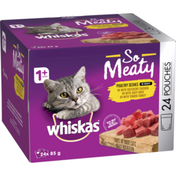 Photo of Whiskas So Meaty Wet Cat Food Poultry Dishes In Gravy Pouches