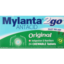 Photo of Mylanta 2go Antacid Original Chewable Tablets Lemon Mint 24 Pack 24.0x