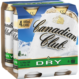 Photo of Canadian Club 4.8% Whisky & Dry 4x440ml Cans