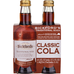 Photo of Bickfords Traditional Soda Classic Cola Bottles 4x275ml