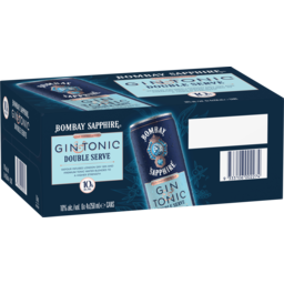 Photo of Bombay Sapphire® Rtd Gin & Tonic Double Serve 10% Can 250ml Carton 6.0x4pk