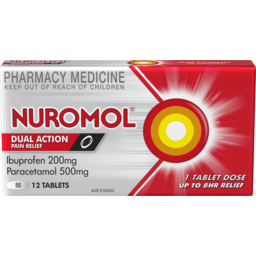 Photo of Nuromol 200mg Strong Pain Relief Tablets Ibuprofen/500mg Paracetamol 12 Pack