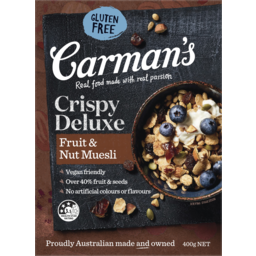 Photo of Carmans Crispy Deluxe Roasted Nut Date & Cinnamon Muesli Gluten Free 400g