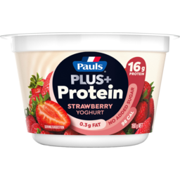 Photo of Pauls Plus+ Protein Strawberry Yoghurt No Added Sugar 160g