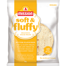 Photo of Mission Wraps Soft & Fluffy Butter Flavoured 12pk 450gm