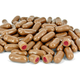 Photo of Natures Delight Tub Chocolate Raspberry Bullets 200g
