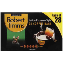 Photo of Robert Timms Italian Espresso Coffee Bags 28pk 160gm