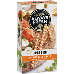 Photo of Always Fresh Grissini Italian Breadsticks Sesame and Sea Salt 125g