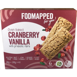 Photo of FODMAPPED Cranberry Vanilla Bars 6 Pack