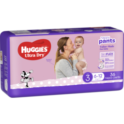 Photo of Huggies Ultra Dry Nappy Pants Girl Size 3 (6-12kg) 36pk