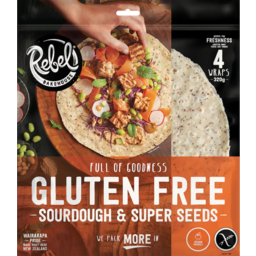 Photo of Rebel Bakehouse Wraps Gluten Free Sourdough Super Seeds 4 Pack