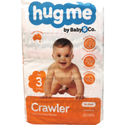 Photo of Hug Me Baby & Co Crawler Size 3 Nappies 6-11kg 54 Pack