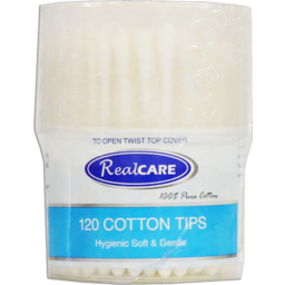 Photo of Real Care Cotton Tips Twist Top 120 Pack