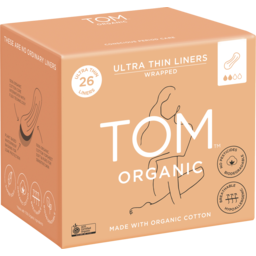Photo of Tom Organic Ultra Thin Liners With Organic Cotton 26 Pack 