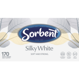 Photo of Sorbent Silky White Facial Tissues 170 Pack