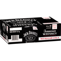 Photo of Jack Daniel's & No Sugar Cola 24 Pack (6x4pk) 375ml 24.0x375ml
