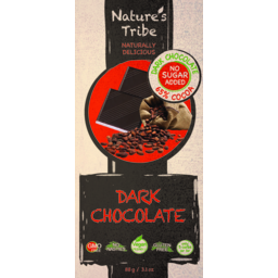Photo of Nature's Tribe Dark Chocolate Sugar Free 65% Cocoa 88g
