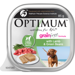 Photo of Optimum Grain Free Wet Dog Food Lamb & Green Beans 85g Tray 85g