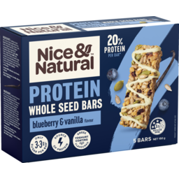 Photo of Nice&Natural Protein Whole Seed Bar Blueberry & Vanilla 5pk 150g