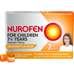 Photo of Nurofen Pain Relief Chewable Capsules for Children 7 Years+ 100mg Orange 12 Pack