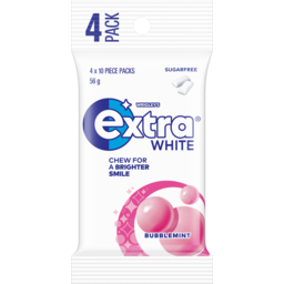 Photo of Extra White Bubblemint Sugar Free Chewing Gum 4 X 10 Piece
