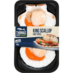 Photo of Thomas Cappo Seafoods King Scallop 1/2 Shell Large 160g