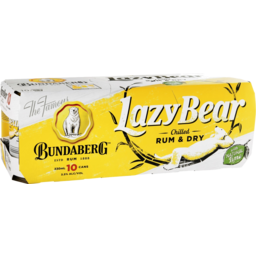 Photo of Bundaberg Lazy Bear Rum & Dry With Lime 375ml 10 Pack