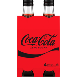 Photo of Coca Cola Zero Sugar Glass Bottles 4x330ml