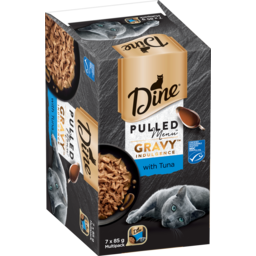 Photo of Dine Pulled Menu Adult Wet Cat Food Gravy Indulgence With Tuna 7x85g Trays 7.0x85g