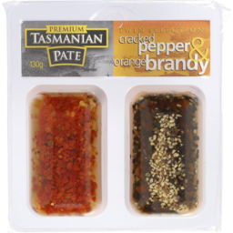 Photo of Tasmanian Premium Twin Selection Cracked Pepper & Orange Brandy Pate 130g