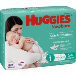 Photo of Huggies Newborn Nappies Size 1 (Up To 5kg) 54 Pack