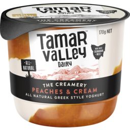 Photo of Tamar Valley Dairy Peaches & Cream Yoghurt 170g