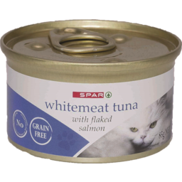 Photo of SPAR Cat Food Whitemeat Tuna & Salmon Flakes 85gm