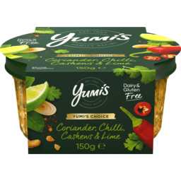 Photo of Yumis Choice Coriander Chilli Cashews & Lime Gluten Free Dip 150g