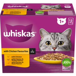 Photo of Whiskas 1+ Years In Jelly With Chicken Cat Food Pouches Multipack 12x85g