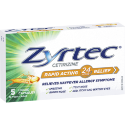 Photo of Zyrtec / Reactine Zyrtec Rapid Acting Hayfever Allergy Relief Antihistamine Liquid Capsules 5 Pack