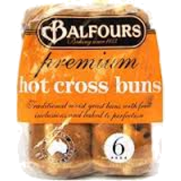 Photo of Balfours Chocolate Chip Hot Cross Buns 6 Pack 450g
