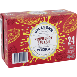 Photo of Billsons Pineberry Splash Vodka 24x355ml