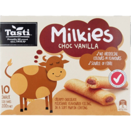 Photo of Tasti Milkies Choc Vanilla Snack Bars 10 Pack 200g