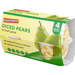 Photo of Snackinos Diced Pears In Fruit Juice 4x125g