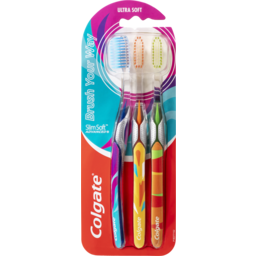 Photo of Colgate Slim Soft Advanced Manual Toothbrush, 3 Pack, Ultra Soft Bristles