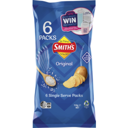 Photo of Smith's Crinkle Cut Potato Chips Original 6 Pack 114g 114g
