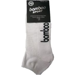 Photo of BOODY BAMBOO Mens Sport Ankle Sock White 6-11