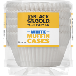 Photo of Black & Gold Muffin Cases Whte 100s