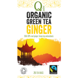 Photo of Qi Organic Green Tea Ginger Tea Bags 25 Pack