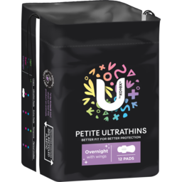 Photo of U By Kotex Petite Ultrathin Pads Overnight With Wings 12 Pack