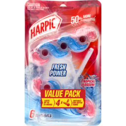 Photo of Harpic In The Bowl Toilet Cleaner Fresh Power Tropical Blossom Value Pack 4 Pack 