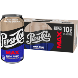 Photo of Pepsi Max Soda Shop No Sugar Cola Vanilla Soft Drink Cans Multipack Pack